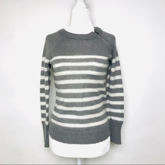 J. Crew Soft Wool Crew Neck Gray White Sweater XS - Picture 9 of 9